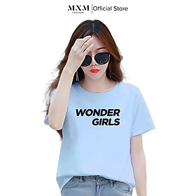 Áo thun nữ cổ tròn form rộng in chữ Wonder Girls thun cotton 4 chiều ( ANU021 )