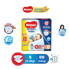 Tã Dán Sơ Sinh Huggies S88 (88 Miếng) - Tặng 8 miếng