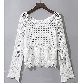 Áo len lỗ mỏng khoác ngoài dài tay AO22 Free size