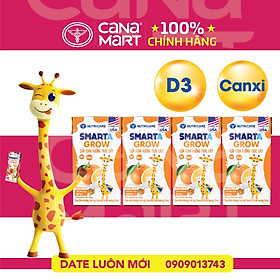 Thùng sữa nước trái cây Smarta Grow (vị cam) giúp trẻ tăng trưởng chiều cao, phát triển não bộ, dinh dưỡng cho trẻ thấp còi (48 hộp x 110ml)