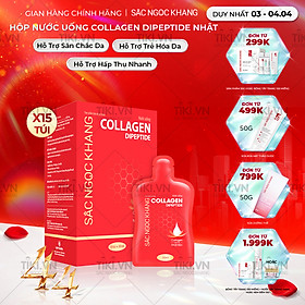 (New) Nước uống Collagen dipeptide 15 túi Sắc Ngọc Khang tinh khiết nhập khẩu từ Nhật Bản, đạt chuẩn hàm lượng hấp thụ nhanh & vượt trội giúp trẻ hóa làn da - săn chắc và sáng mịn