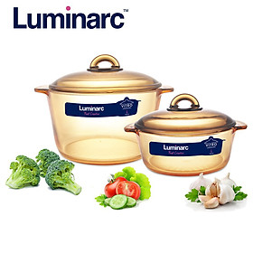 Mua Bộ 2 Nồi Thủy Tinh LUMINARC AMBERLINE GRANITE 1.5 Lít + 3 Lít - Sản Xuất Tại PHÁP - Bảo Hành 10 Năm