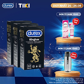 Bộ Bao Cao Su Durex Kingtex 3 Hộp 12 Bao