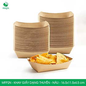 Mua MFP2N - 16.5x11.5x4.5 cm - 50 khay giấy dáng thuyền đựng thức ăn  khay giấy đựng món tráng miệng