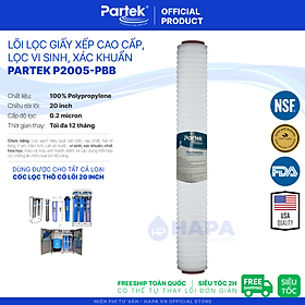 Mua Lõi Lọc Xác Khuẩn Vi Sinh PARAGON P2005-PBB Cao Cấp PARTEK Lõi 20 inch Màng Giấy Xếp Ly Thẩm Thấu 0.2 Micron - Hàng Chính Hãng