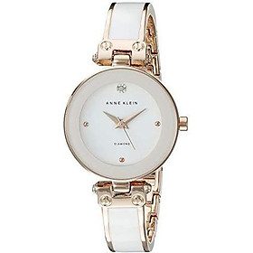 Đồng hồ nữ Anne Klein Women's Diamond-Accented Bangle Watch - Black/Gold