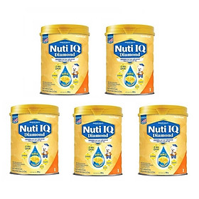 Bộ 5 Lon Sữa bột NUTI IQ Diamond số 1 cho trẻ từ 0-6 tháng - 900g