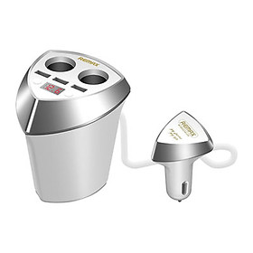 Mua Bộ Củ Sạc Ô Tô 3 cổng 3.4A và 2 Tẩu cổng Remax CR-3XP + Tặng Kèm Kẹp Bảo Vệ Đầu Sạc - Hàng Chính Hãng