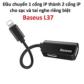 Mua Cáp chuyển 1 cổng L ra 2 cổng L để dùng sạc và tai nghe trên iP cùng lúc Baseus L37 - Hàng chính hãng