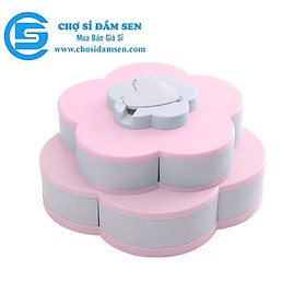 Mua Khay mứt Tết  Hộp mứt xoay 2 tầng xòe hình cánh hoa xinh xắn   sắp xếp bánh kẹo gọn gàng G259-HMXoay2T
