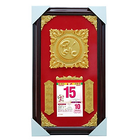 Lịch gỗ phù điêu chữ Phúc 1LR_PV