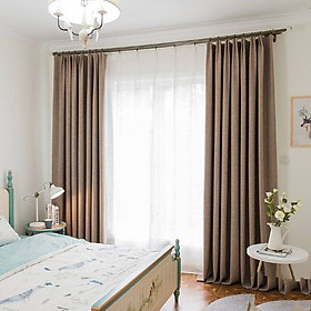 Mua Rèm cửa vải LUCYM39-6 có thanh treo hợp kim nhôm màu vân gỗ đầu tròn - cao cố định 1m3
