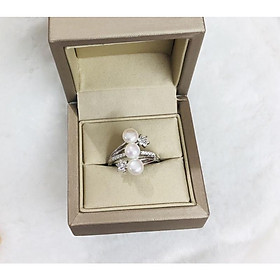 Nhẫn Bạc S925 Đính Hạt 6 Ly Thanh Lịch - Trường Thịnh Ngọc Trai