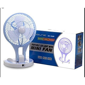 Quạt Sạc Tích Điện Đèn Led Gấp Gọn Minifan 5580 - Hàng Chất Lượng