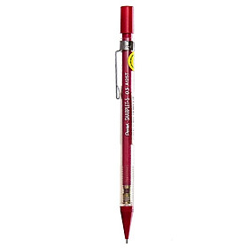 Bút Chì Kim Pentel A125T Kiểu Dáng Thân Trong| Trang Bị Đầu Tẩy| 2 Màu Vỏ - Đỏ