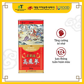 Thực Phẩm Chức năng Hộp 300 Grams Hồng sâm khô Daedong Korea 6 năm tuổi Size củ 15 (10 củ / Hộp)