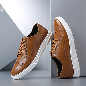 Men's plus size fashion trend sneakers breathable wear-resistant Korean leather shoes casual shoes