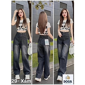 Quần Baggy Jean DOGA Q29 Chất Liệu Cotton Denim Thiết Kế Hàn Quốc Phong Cách Cá Tính