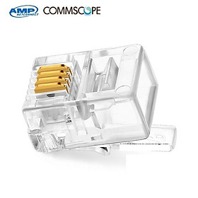 Mua Hạt đầu bấm RJ11 Cat3  loại rj11 6p4c-Hạt thoại(100 hạt)