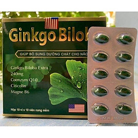 Hình ảnh Hoạt huyết dưỡng não Ginkgo Biloba 240mg giúp bổ sung dưỡng chất cho não, tăng cường tuần hoàn máu não - Hộp 100 viên