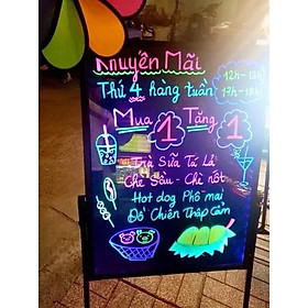 Mua Biển Led Dạ Quang  Biển Led Huỳnh Quang 60 x 80cm - TẶNG 10 Bút + Full Phụ Kiện