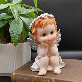 Nordic Resin  Wing Figurine Crafts Girl Statue Garden Memorial Cherub Sculpture Tabletop Decor Ornament Photo Props Gifts for Kids