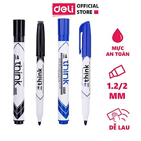 Bộ 10 Bút Lông Bảng Deli - Bút Dạ Bảng Xoá Được Nhỏ Nhiều Mực Siêu Rẻ Viết Mướt Phù Hợp Học Sinh Văn Phòng Bảng Từ Trắng Cửa Kính - EU00620/ EU00630 / EU00640 - Xanh - Lẻ 1 cây