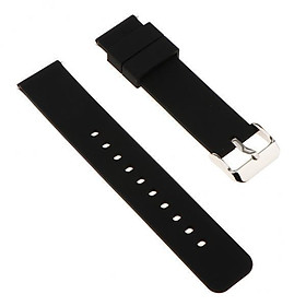 2-3pack Quick Release Silicone Watch Band with Stainless Steel Clasp 18mm Black