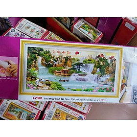 Tranh đính đá Lưu Thuỷ Sinh Tài LV301-200x95cm