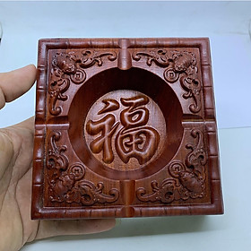Mua Hộp Gạt tàn nguyên khối bằng gỗ Hương cao cấp- trạm chữ