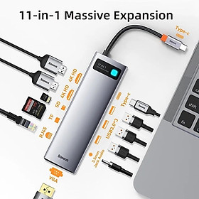 Bộ Hub Mở Rộng Đa Năng Baseus Metal Gleam Multifunctional Gen2 Cho Macbook/ Laptop/iPad/ Smartphone / Tablet Hàng chính hãng