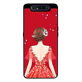 Ốp Lưng Dành Cho Samsung A80 mẫu Cô Gái Váy Đỏ - Hàng Chính Hãng