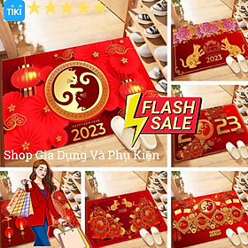 Mua  HÀNG ĐẸP️  Thảm Lau Chân   Chùi Chân Hình Thú 3D Chống Trơn Trượt   Thấm Hút TốT  Thảm Chùi Chân 3D Sắc Đỏ Đón Tết 60x40cm