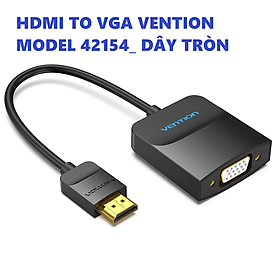 [ HDMI ra VGA ] Cáp chuyển đôi tín hiệu HDMI male ra VGA female 15cm Vention 74345 (dây dẹp) - Hàng chính hãng - Model42154/Dây tròn