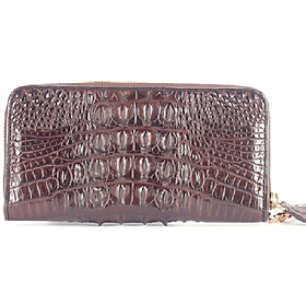 Ví nữ da cá sấu nhiều loại màu nâu đất HJ93207-16-40-70-84