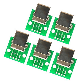 5 Pieces USB Type B Female Socket Breakout Board to DIP Adaptor