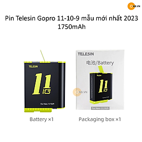 Mua Pin Telesin cho Gopro 11 10 9 mẫu mới tem vàng 2023