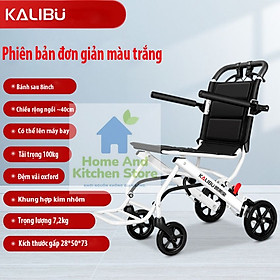 Xe đẩy người già gấp gọn, Xe lăn gấp gọn KALIBU - xe lăn du lịch gấp gọn xách tay siêu nhẹ phù hợp cho người già, người khuyết tật, người bị tai biến