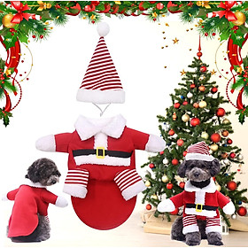 Quần áo cho động vật Giáng sinh, trang phục chó, quần áo chó cho chó, trang phục và mèo Santa Claus cho thú cưng có mũ Giáng sinh, cho cosplay nhỏ