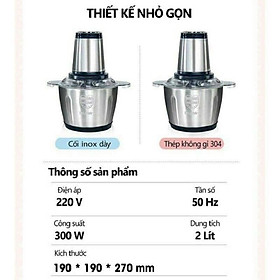 Mua MÁY XAY THỊT 02 LÍT INOX( Máy xay thịt đa năng  thực phẩm  trái cây  hoa quả)