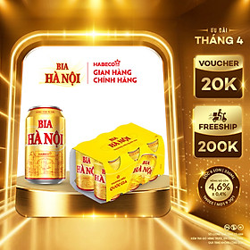 Lốc 6 lon Bia Hà Nội (330ml/lon)