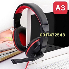Mua Tai nghe vi tính có micro A3 - Headphone chụp tai  có mút đệm êm tai  bảo hành 12 tháng