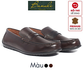 Giày Lười Banuli Nam Da Bê Italian HMOCA06 Penny Slip-Ons Shoes (Da Mềm Dẻo, Đế Siêu nhẹ, Bảo Hành Trọn Đời)