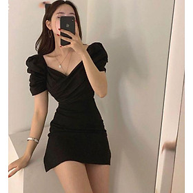 Áo croptop đắp chéo tay phồng