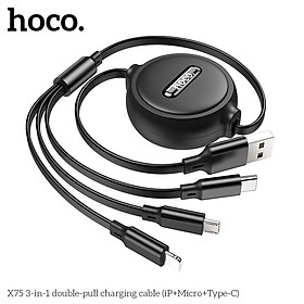 Mua Dây Cáp Sạc 3 Đầu X75 – Hàng Chính Hãng 3 in 1 Lai ning – Micro – Type-C Dây Cáp Sạc Nhanh Pin Dự Phòng Tai Nghe Bluetooth