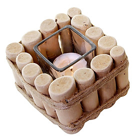 Natural Wooden Decor Creative Candle Holder for Wedding Bedroom Table Home