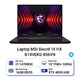 Mua MSI Sword 16 HX B14VEKG-856VN (i7 14700HX/ 16GB/ 1TB SSD/ RTX 4050 6GB/ 16.1 inch FHD+/ 165Hz/ Win11/ Gray/ Balo) - HÀNG CHÍNH HÃNG