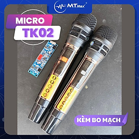 Micro TK02 Không Dây UHF Kèm Bo Mạch – Bắt sóng đến 30m, Âm Sáng Và Trong, Hát Nhẹ, Dò Sóng Dễ Dàng