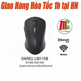 Chuột Không Dây DAREU LM115B Bluetooth 5.0 2.4G Silent Switch