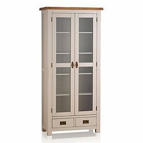 Tủ Trưng Bày 2 Cánh Kính Kemble Gỗ Sồi Ibie LSD2KEMO - Trắng 90 x 42 cm